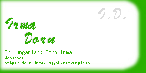 irma dorn business card